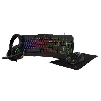 Porodo 4 In 1 Gaming Starter Kit(Keyboard Headphone/Mouse/Mouse Pad)-Black