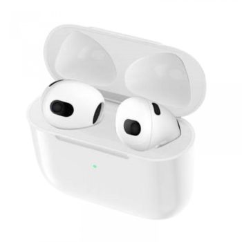 Green True Wireless Buds 3 With Built In Microphone & Charging Base- White