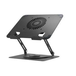 Green Lion Adjustable Laptop Stand with Cooling Fan-Black