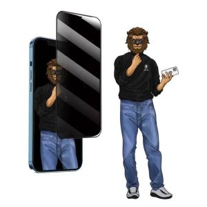 Green Lion 9H Steve Privacy Full Glass Screen Protector for iPhone 12/12 Pro (6.1) Black