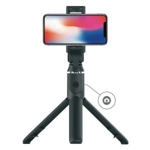 Porodo Bluetooth Selfie Stick With Tripod (Detachable Remote Shutter Black