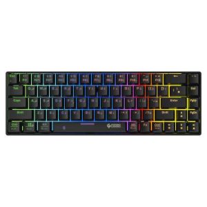 Porodo Gaming 68keys Mechanical Keyboard With Wired And Bluetooth Dual Version (English/Arabic) - Black