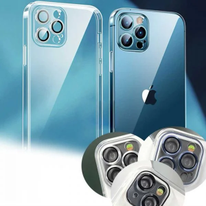 Qi Yang Jing Yao Premium Case with Camera Protection and Metal Side for iPhone 13 Pro Max Blue