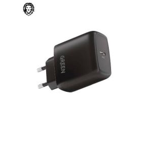 Green Lion Type-C Port Wall Charger 20w with PVC Type-C To Type-C Cable 1.2M -Black