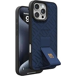 LEVELO MORPHIX GRIPSTAND LEATHER CASE FOR IPHONE 14 MAX:LEVELO MORPHIX GRIPSTAND LEATHER CASE FOR IPHONE 14 MAX BLUE