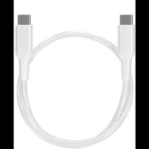 Powerology PD 60W Braided USB-C to USB-C + Lightning Cable -White
