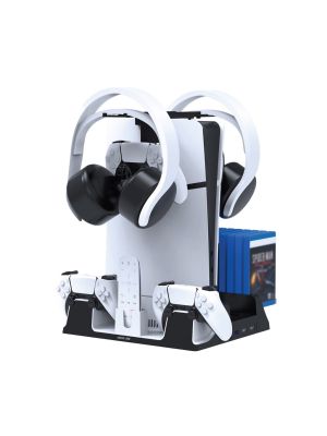 Green Lion Ps5 Cooling Stand Charging Station - White