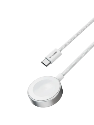 Porodo One Touch Charger Magnetic Watch Charger - White