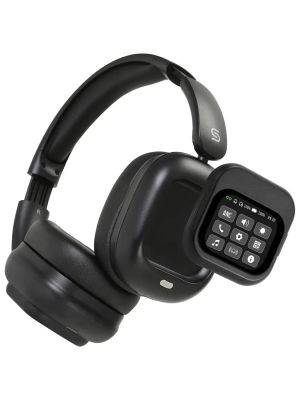 Porodo Soundtec 300mAh ANC Headphone With Removable Magnetic Touch Screen - Black
