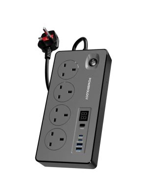 Powerology 4AC 2990W Power Strip - Black
