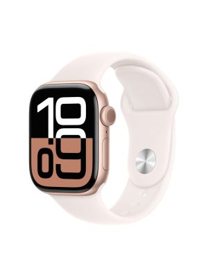 Apple Watch Series 10 GPS Only 46 mm Smartwatch with Rose Gold Aluminium Case with Black Sport Band (Brand New)