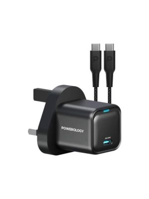 Powerology 20W Single C Port PD Charger UK -Black