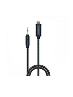 Powerology Aluminum Braided Lightning To 3.5MM AUX Cable 1.2M/4FT -Gray