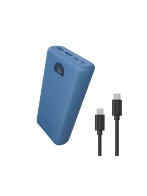 Powerology Quick Charge Powerbank 30,000mah PD 45W with Type-C to Type-C Cable 0.9m Blue