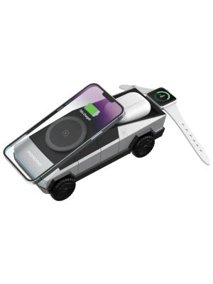Porodo Cyber Dock Wireless Charger With Rotating Stand - Grey