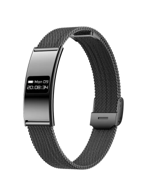 Porodo Trackfit Plus Smart Bracelet Fitness Tracker With Display App - Black