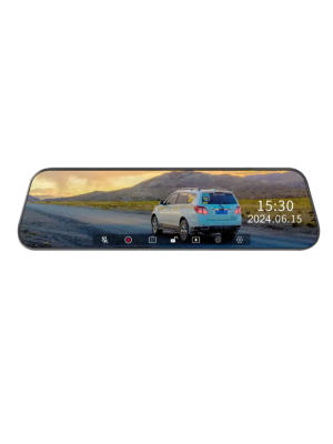 Porodo Lifestyle Streaming Mirror Dash Camera -Black